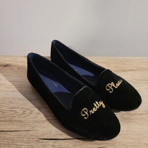 Jack Rogers for Draper James black velvet Pretty Please loafers SZ 8.5